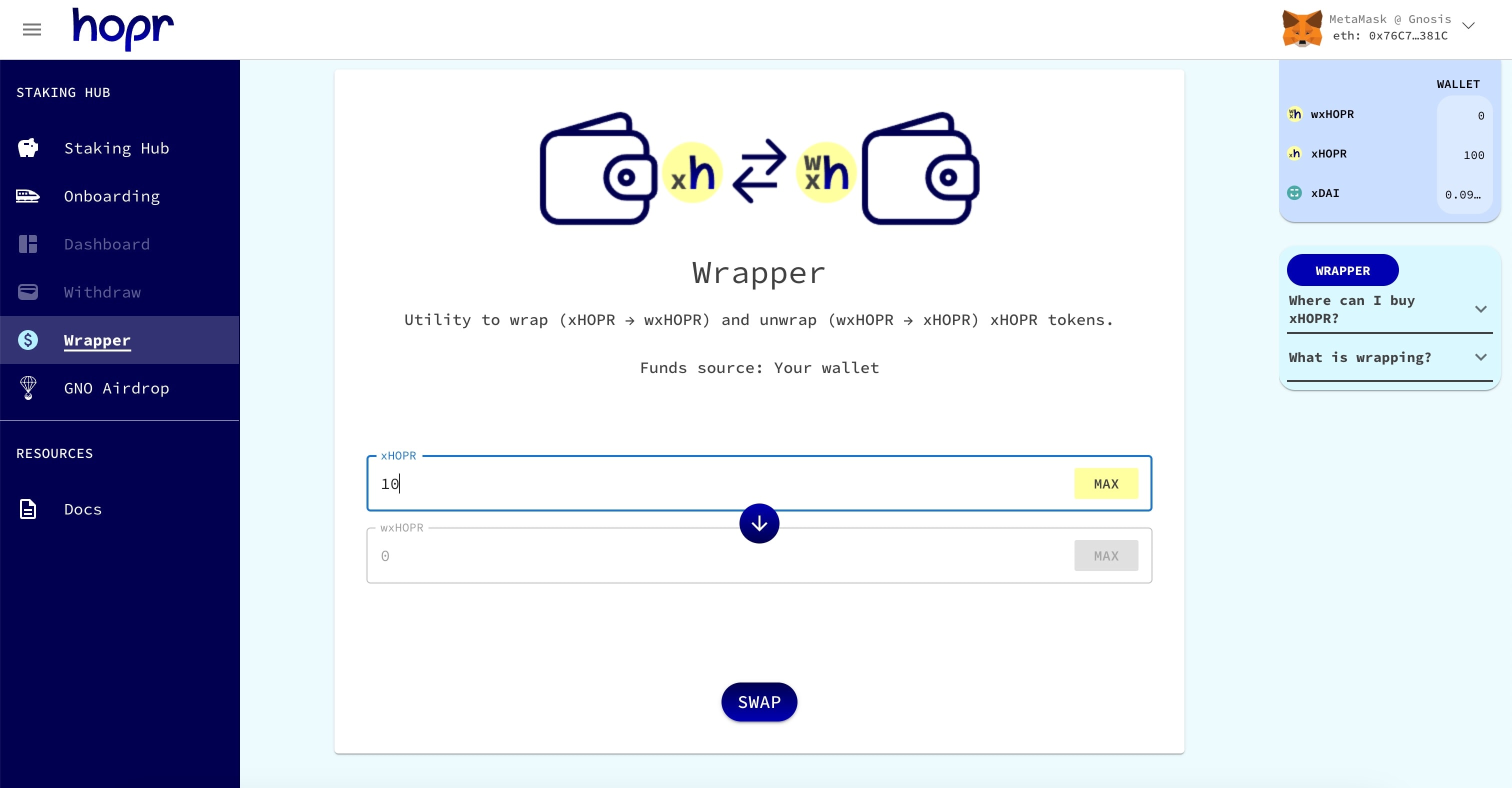 Staking hub wrapper